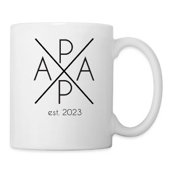 Papa est. 2023 Schwangerschaft Vatertag Geburt - Tasse - Weiß - Rechts