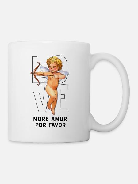 Liebes-Engel Amor / More Amore Por Favor - Tasse - Weiß