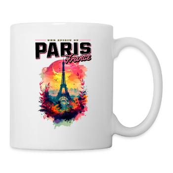 Paris Tour Eiffel France Ville Horizon Coloré - Mug blanc - blanc - Droite