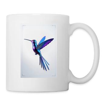 A majestic hummingbird carved from iridescent - Mug - white - Right