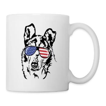 Kurzhaarcollie Collie Amerika Fahne Hunde Wilsigns - Tasse - Weiß - Rechts