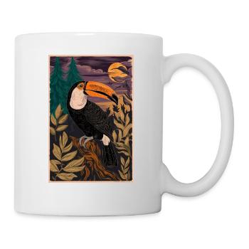 Mystischer Tukan im Mondschein - Tasse - Weiß - Rechts