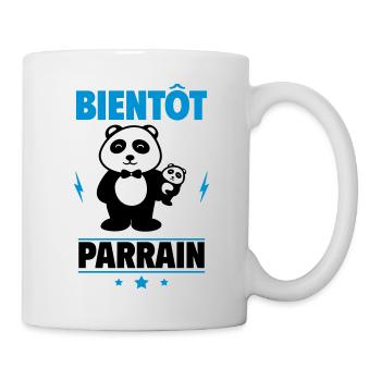 Bientôt Parrain – Annonce humoristique avec panda - Mug blanc - blanc - Droite