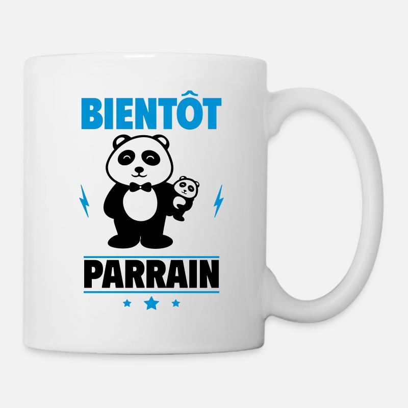 Bientôt Parrain – Annonce humoristique avec panda - Mug blanc - blanc