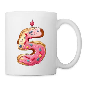 NUMMER 5 KUCHEN SWEET 5. GEBURTSTAG - Tasse - Weiß - Rechts