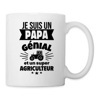 Papa génial & agriculteur – idée fête des pères - Mug blanc - blanc - Droite