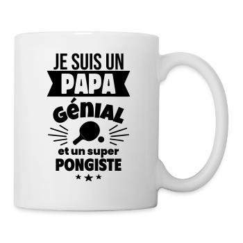 Papa génial & pongiste – idée fête des pères - Mug blanc - blanc - Droite