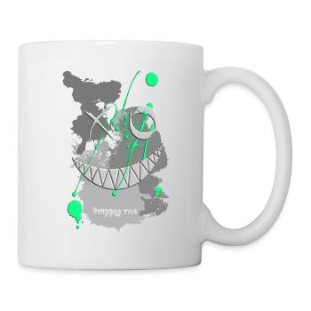 sourire heureux moi vert éclaboussures de couleur - Mug blanc - blanc - Droite