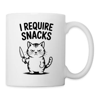 I Require Snacks Funny Cat - Mug - white - Right