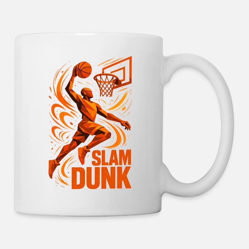 Basketball Slam Dunk Lancer Joueur Dunking Cadeau - Mug blanc - blanc