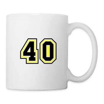 40 nombre symbole - Mug blanc - blanc - Droite