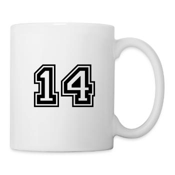 14 Numéro de numéro - Mug blanc - blanc - Droite