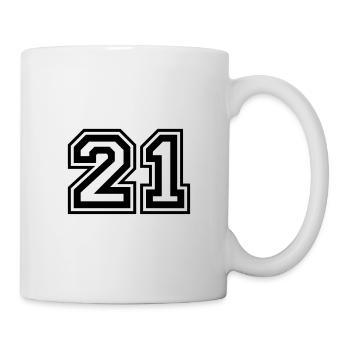 21 Numéro de numéro - Mug blanc - blanc - Droite