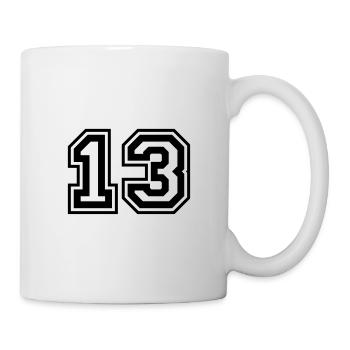 13 Numéro de numéro - Mug blanc - blanc - Droite