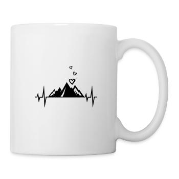 Mountains pulse heartbeat heart - Mug - white - Right