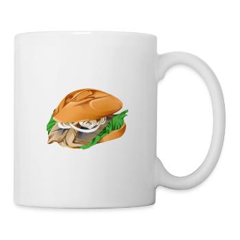 Lecker Fischbrötchen - Matjes Brötchen - Tasse - Weiß - Rechts