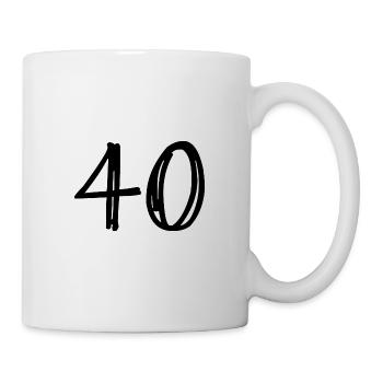 40. 40 YEARS. 40th ANNIVERSARY. BIRTHDAY 40 YEARS. - Mug - white - Right