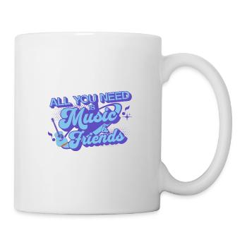 Alles, was du brauchst, ist Musik und Freunde Lustiger Gitarrist - Tasse - Weiß - Rechts