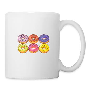 Donuts Confiserie Cookie Törtchen Kuchen Torten - Tasse - Weiß - Rechts