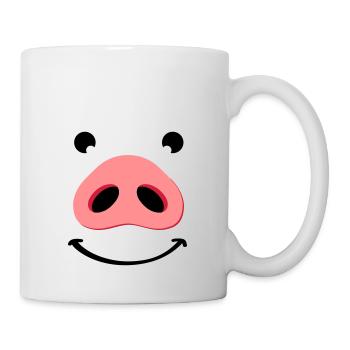 Pig nose happy face. Nose of a pig. - Mug - white - Right