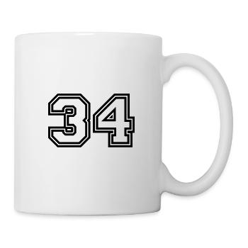 34 Zahl symbol - Tasse - Weiß - Rechts