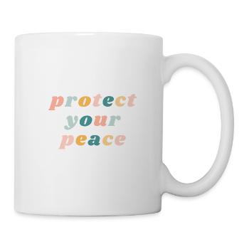 Protect Your Peace - Happy Colorful Vibe Christian - Mug - white - Right