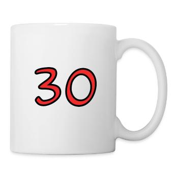 30. 30 YEARS. 30th ANNIVERSARY. 30TH ANNIVERSARY. - Mug - white - Right