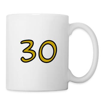 30. 30 YEARS. 30th ANNIVERSARY. 30TH ANNIVERSARY. - Mug - white - Right