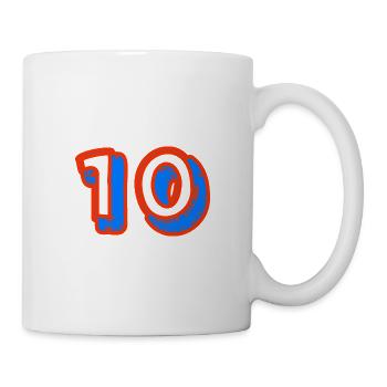 10. 10 JAHRE. 10-JÄHRIGES JUBILÄUM. 10-JÄHRIGES JUBILÄUM. - Tasse - Weiß - Rechts