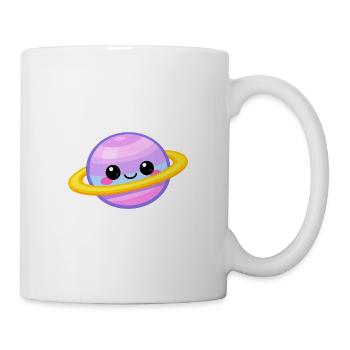 Pastel Kawaii Planet with Ringed Smile - Mug - white - Right