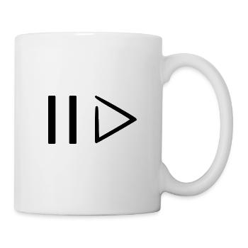 Icône Play & Stop noire - Mug blanc - blanc - Droite