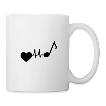 Music Note Heartbeat Musician Conductor Frequency - Mug - white - Right