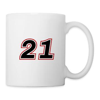 21 symbole de nombre - Mug blanc - blanc - Droite
