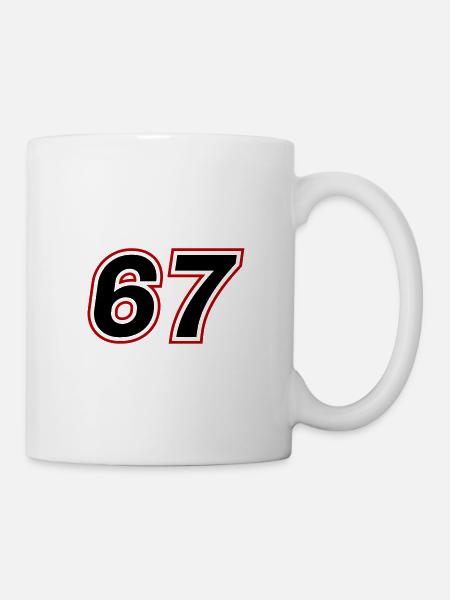 67 Zahl Symbol - Tasse - Weiß