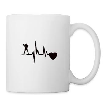 Biathlon Wintersport Geschenk Biathlet Herzschlag - Tasse - Weiß - Rechts