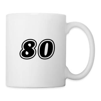 80 Zahl Symbol - Tasse - Weiß - Rechts