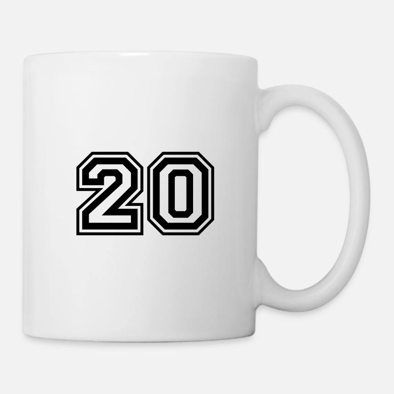 20 Zahl nummer - Tasse - Weiß