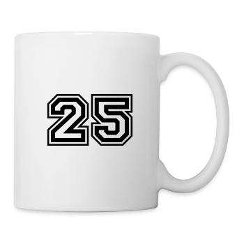 25 Zahl nummer - Tasse - Weiß - Rechts