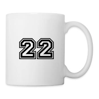 22 Numéro de numéro - Mug blanc - blanc - Droite