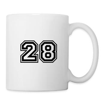 28 Zahl nummer - Tasse - Weiß - Rechts