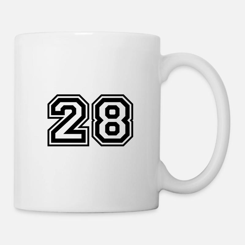 28 Numéro de numéro - Mug blanc - blanc