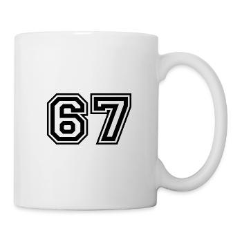 67 Zahl nummer - Tasse - Weiß - Rechts