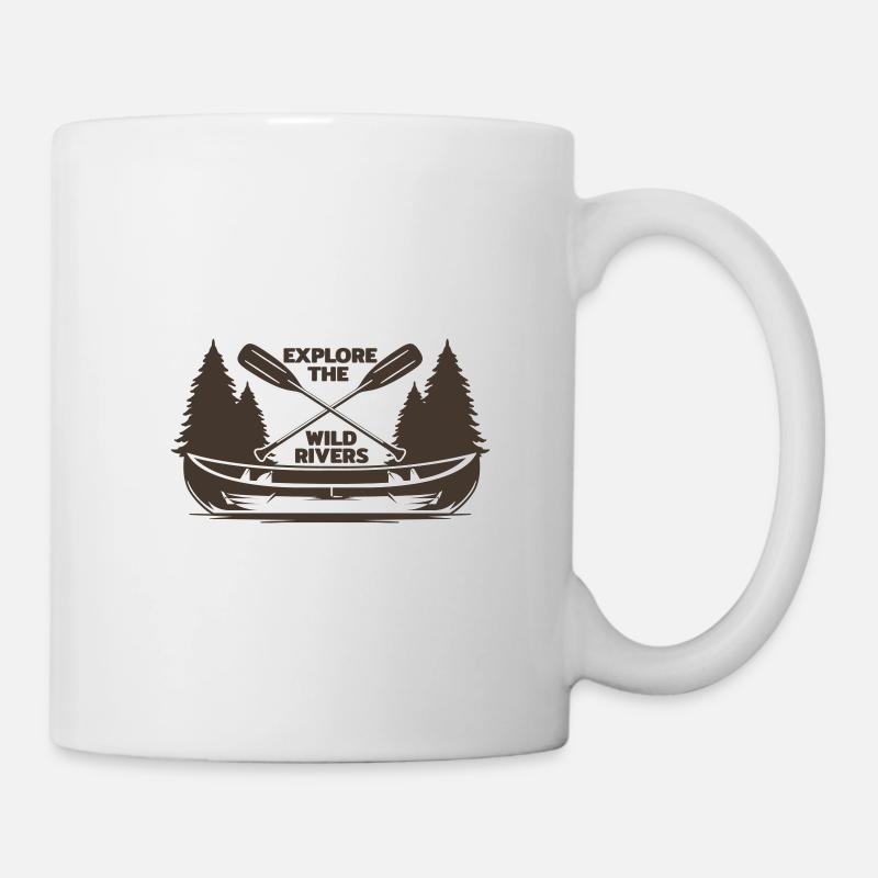 KAYAK PADDLE AVIRON CANOË SAUVAGE RAFTING DISANT MOTIF - Mug blanc - blanc