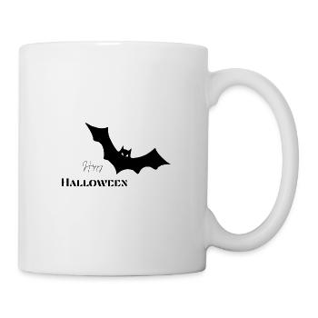 Happy Halloween Fledermaus - Tasse - Weiß - Rechts