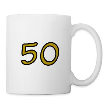 50. 50 YEARS. 50th ANNIVERSARY. 50TH ANNIVERSARY. - Mug - white - Right