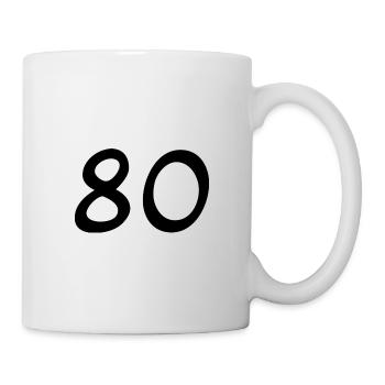 80. 80 YEARS. 80th ANNIVERSARY. 80TH BIRTHDAY. - Mug - white - Right