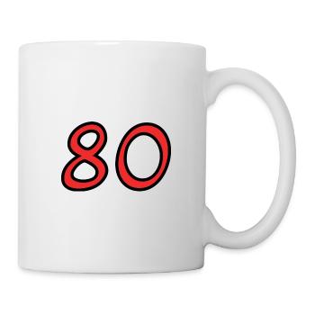 80. 80 YEARS. 80th ANNIVERSARY. 80TH BIRTHDAY. - Mug - white - Right