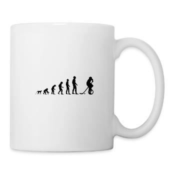 Evolution du hockey sur monocycle - Mug blanc - blanc - Droite