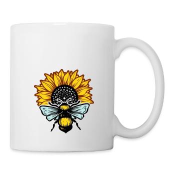 Tournesol et abeilles - Mug blanc - blanc - Droite