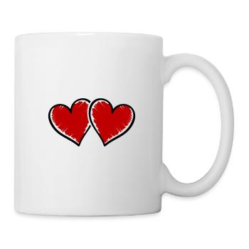 herzen symbol - Tasse - Weiß - Rechts